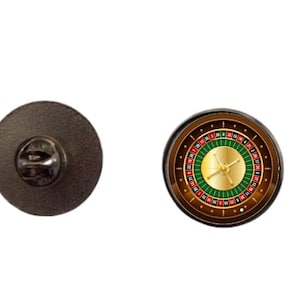 2.4cm Casino Roulette Wheel Pin Badge