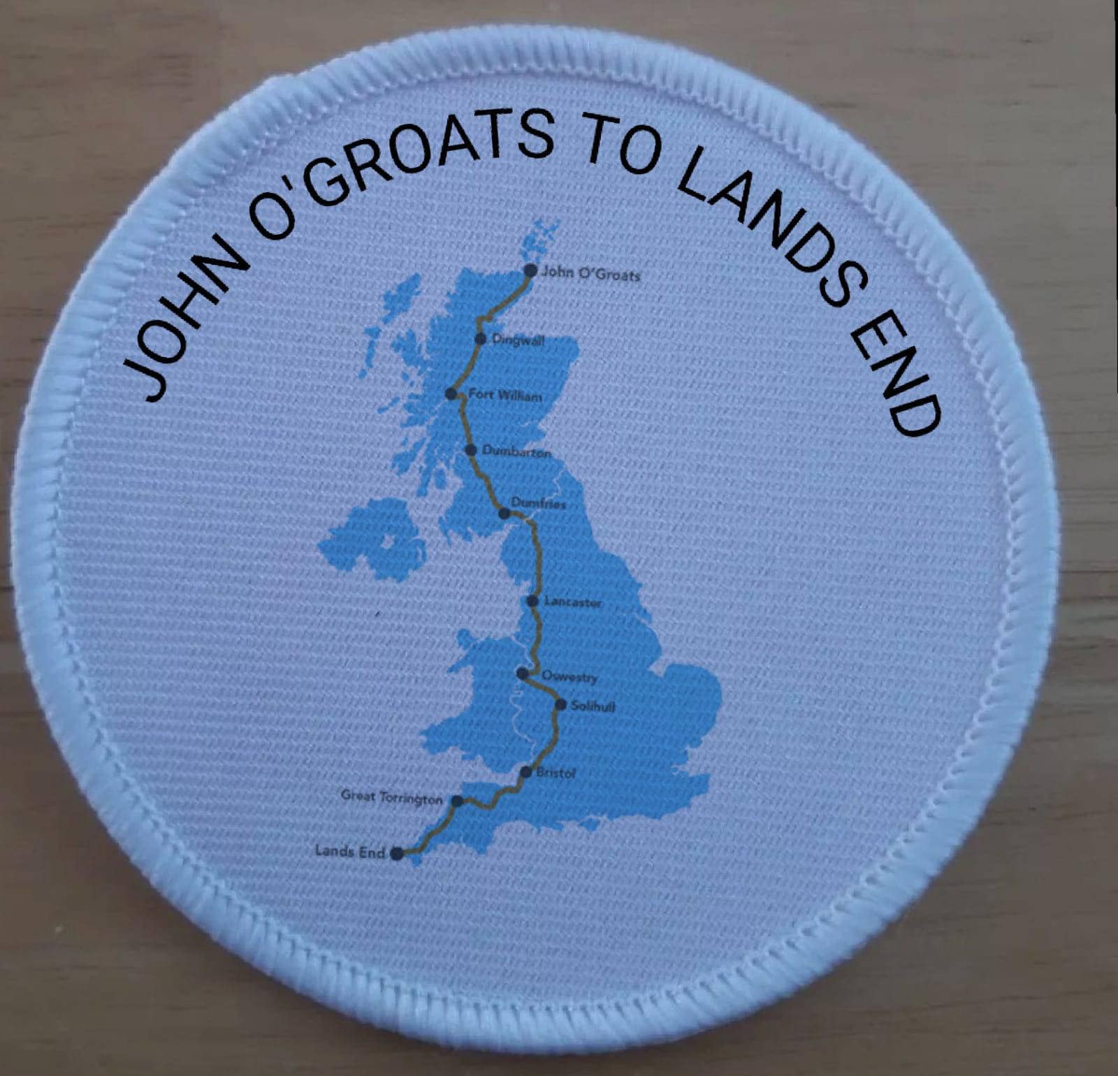 3 Inch John O Groats to Lands End UK Iron or Sew on Patch 