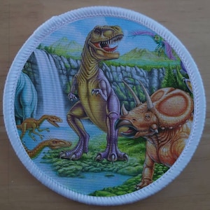3 inch T Rex Dinosaur image Iron or Sew on Patch Badge