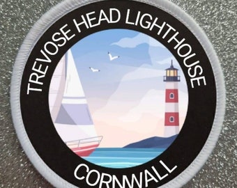3 inch Trevose Head Lighthouse Cornwall patch badge