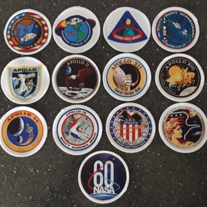 3 Inch Apollo Moon Missions NASA 60 Years Full Patch Badge Kit Set