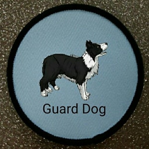 3 inch Border Collie Guard Dog Patch Badge