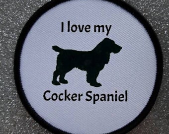 3 Inch I Love My Cocker Spaniel patch badge