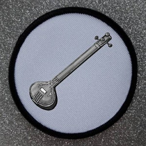 3 inch Tambura Instrument Iron or Sew on Patch Badge
