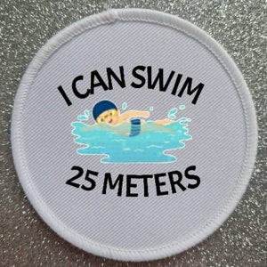 3 inch Swimming Metres Award patch badge