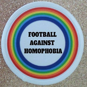 3 inch Football Against Homophobia patch badge