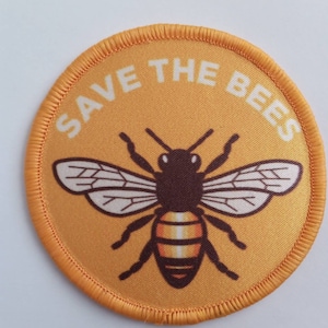 3 inch save the bees patch badge
