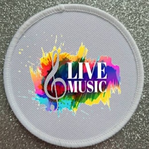 Insignia del parche live music de 3 pulgadas