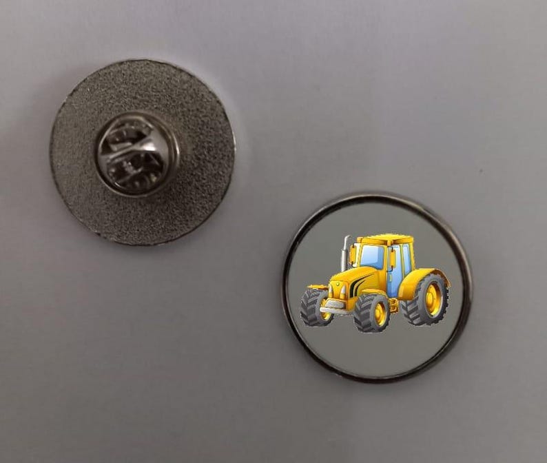 2.4cm Farmer Tractor Pin Badge image 1