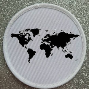 3&quot; Map of the World sublimation patch badge.