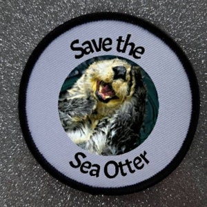 3 Inch Endangered Species Save The Sea Otter patch badge