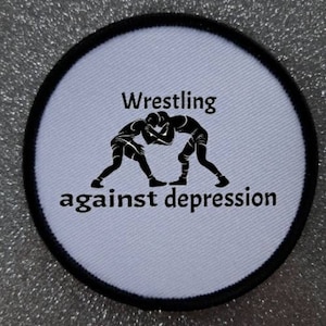 3 Inch Wrestling Against Depression patch badge