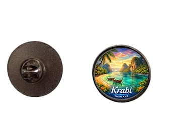2.4cm Krabi Thailand Enamel Pin Badge
