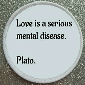3&quot; Philosopher Plato Love Is... sublimation patch badge.