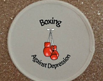 3 Zoll Boxing Against Depression Aufnäher Anstecker