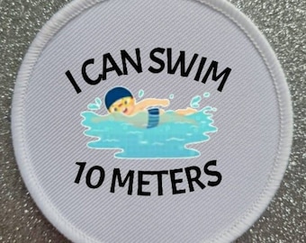 3 inch Swimming Metres Award patch badge