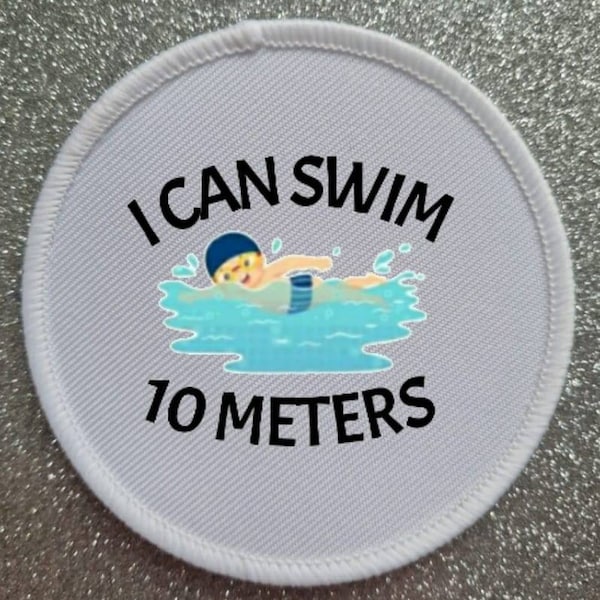 3 inch Swimming Metres Award patch badge