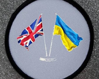 British Solidarity With Ukraine 3 Inch Patch Badge - Made in the UK