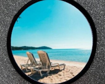 Plancha de escena de playa de 3 pulgadas o coser en la insignia del parche de sublimación