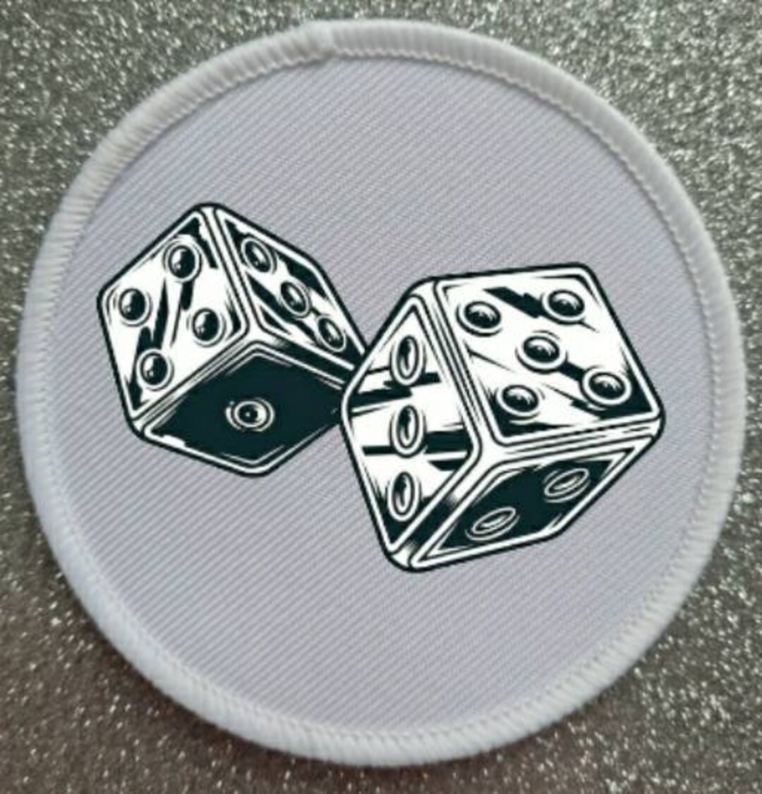 7 Inch Large 2 Dice Tattoo Art Style Patch Badge Etsy