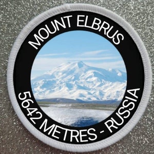 3 inch Mount Elbrus patch badge - Made in the UK