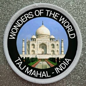 3 Inch Wonders of the World Taj Mahal India sublimation patch badge.