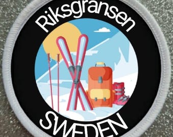 3 inch Riksgransen Sweden Ski Skiing Resort patch badge