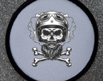 3 Inch Biker Skull Patch Badge