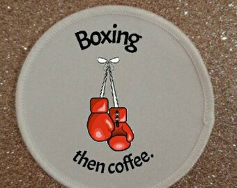3 Zoll Boxing Then Coffee Aufnäher Aufnäher Anstecker