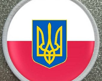 3 Inch Poland Ukraine Solidarity Patch Badge Made in the UK