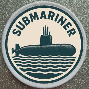 3 inch Submarine Navy Naval Military Personnel Iron / Sew on Patch Badge