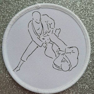 7 inch Large BJJ Jiu Jitsu Stencil Style Patch Badge