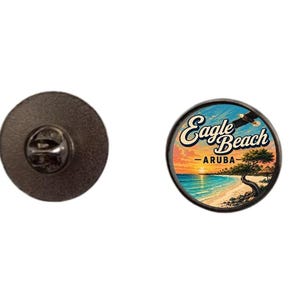 2.4cm Eagle Beach Aruba Caribbean Pin Badge