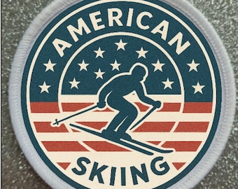 3 inch American Skiing Ski Skiing patch badge