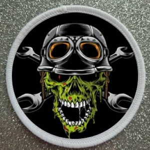 7 inch Large Zombie Biker patch badge