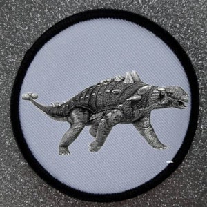3 Inch Euoplocephalus Dinosaur Iron Or Sew on Sublimation Patch Badge