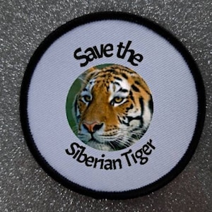 Especies en peligro de extinción de 3 pulgadas Save The Siberian Tiger patch badge