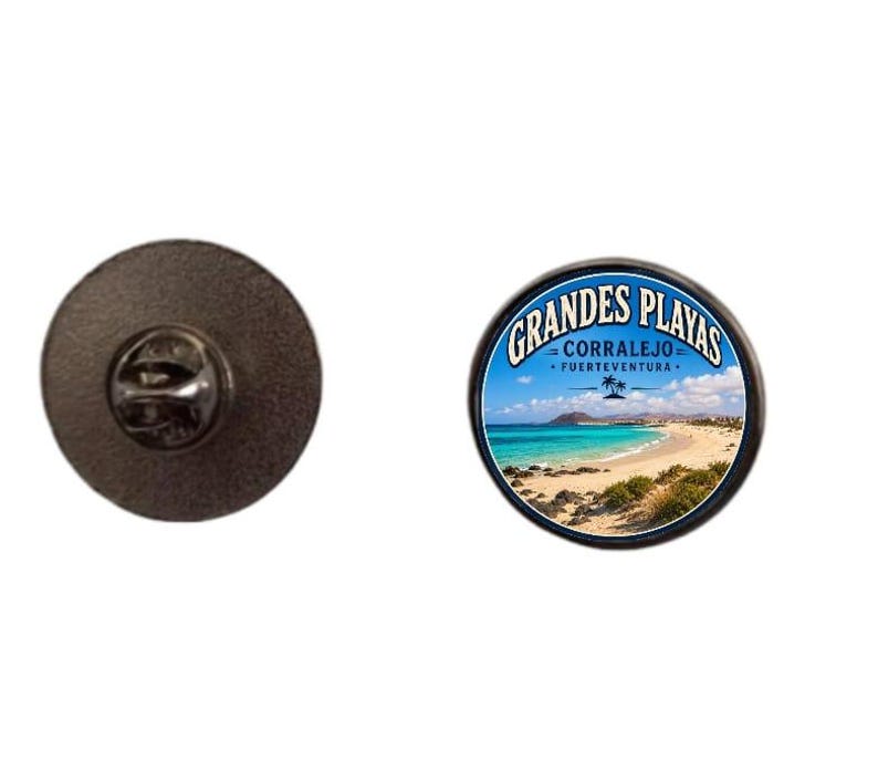 2.4cm Grandes Playas Correlejo Fuerteventura Enamel Pin Badge image 1
