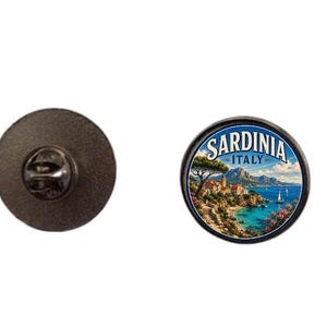 2.4cm Sardinia Italy Enamel Pin Badge