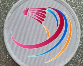Badge de patch de sublimation Badminton Sport de 3 pouces.