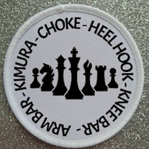 3 Inch Jiu Jitsu Submissions Chess Style sublimation patch badge.