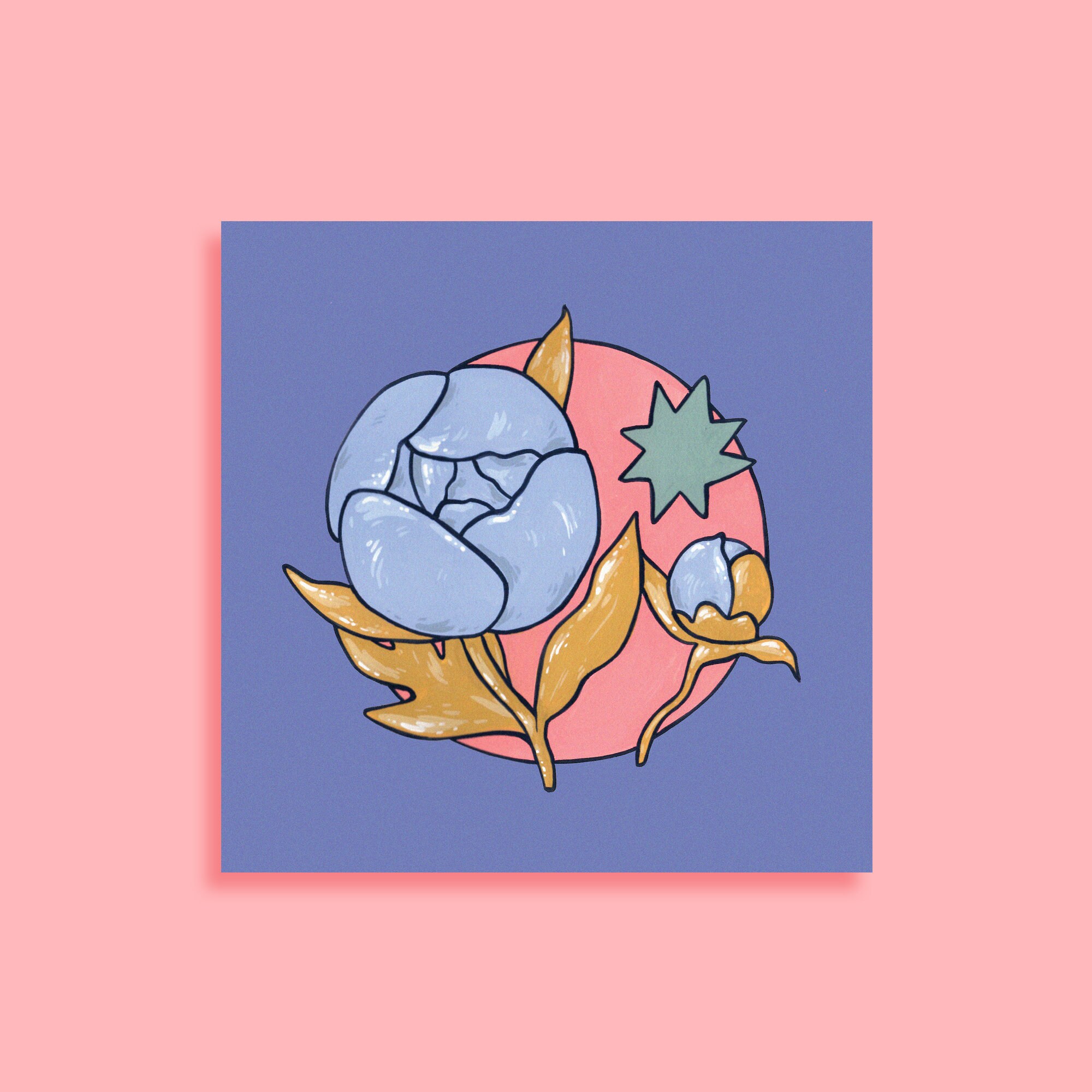 Fleur de Pivoine - Impression d'art 21x21cm | Pivoine Fleur Floral Art Mural