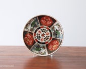 Vintage Imari Plate from Heritage Mint, Japan, Rickshaw, Chinoiserie Decor, Black and Red Imari Plate