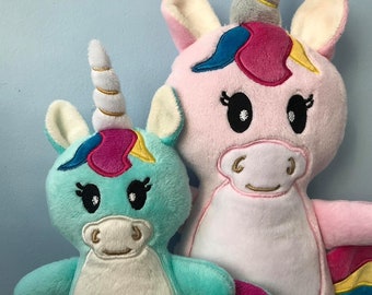 ITH Unicorn Embroidery Design, In the Hoop Pattern (5x7, 6x10, 8x12)