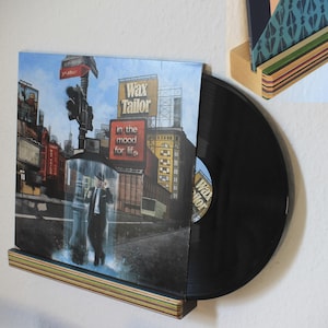 Handgemachtes Vinyldisplay aus Skateboards & Ahornholz | Schallplatten Wandhalterung für 12&quot; LP Cover | Vinyl Deko