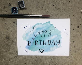 Geburtstagskarte | Blue Aquarel