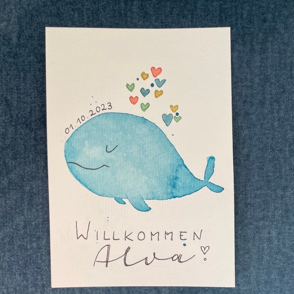 Grußkarte 'Willkommen Baby' | DIN A6 Postkarte