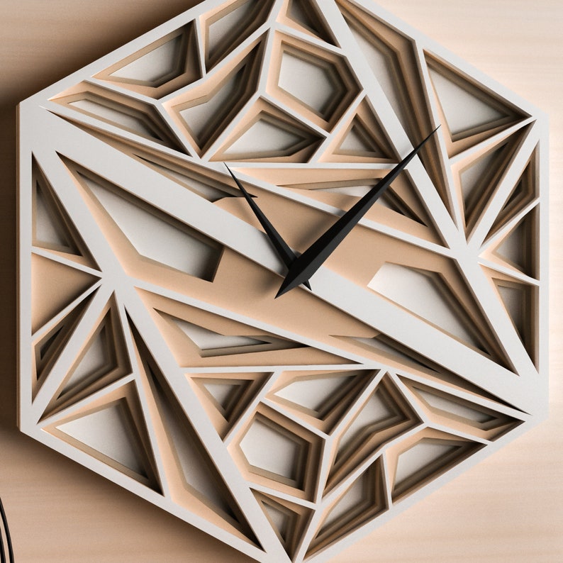 Download Cnc cut files Wall clock svg 3d vector digital templates ...