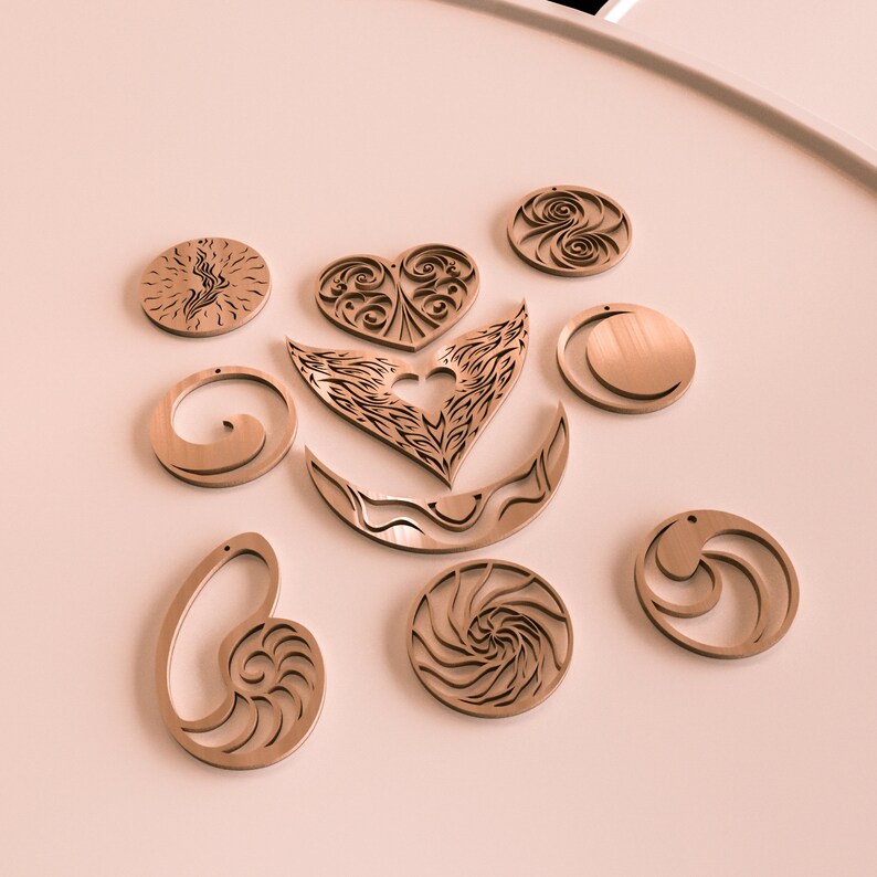 10 pendants svg template Jewelry Laser Cut Template | Etsy