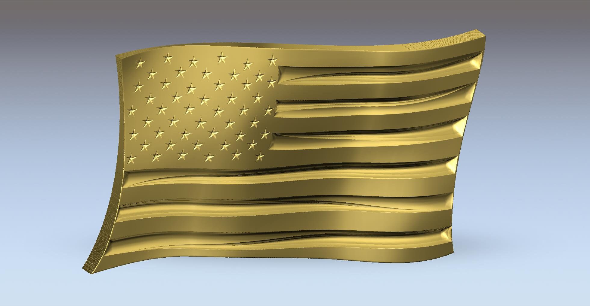 CNC Files For Wood Cnc wavy flag. 3d model of Waving American Etsy